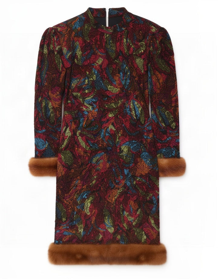 Vintage mujer patrón abstracto cambio vestido Reino Unido 12 medio multicolor
