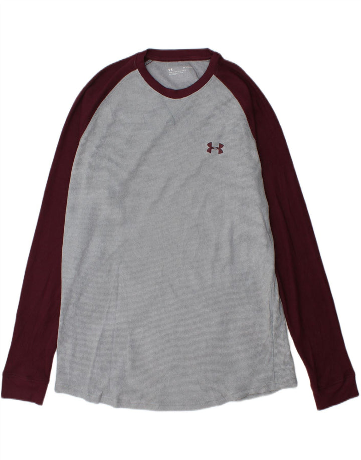 UNDER ARMOUR Hombre Top Manga Larga XL Gris Colorblock Poliéster