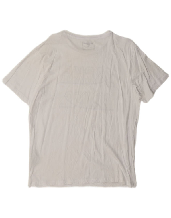 Jack & Jones Hombre Camiseta Gráfica Top XL Algodón Blanco
