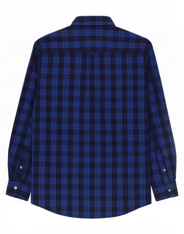 Chaps Camisa de fácil cuidado para hombre de algodón a cuadros azul marino grande