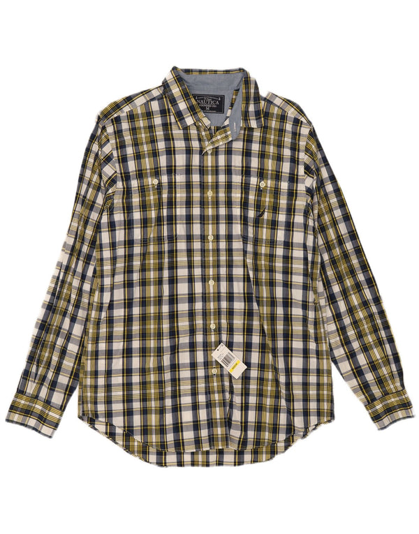 Camisa Nautica Hombre Mediana Cuadros Multicolor Algodón