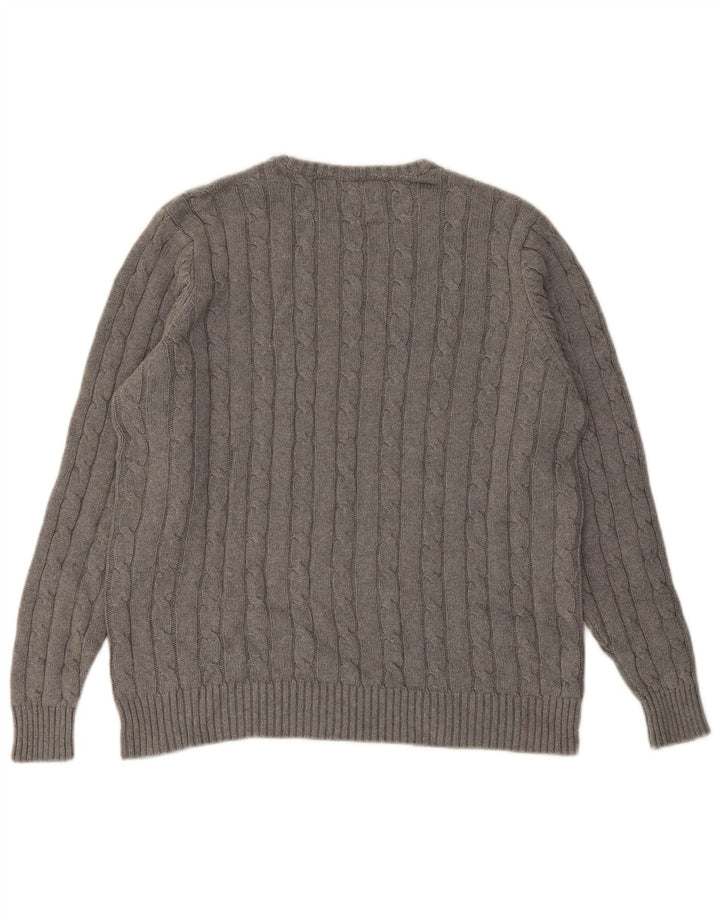 MARKS & SPENCER Jersey de cuello redondo azul Harbor para hombre Gris medio