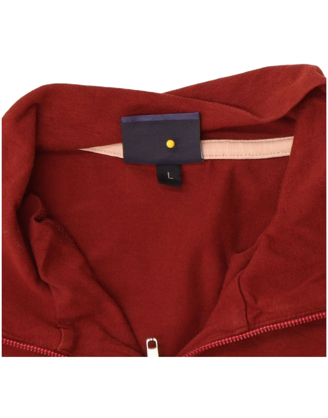 Trussardi Jeans Hombre Cremallera Cuello Jersey Chándal Top Large Granate