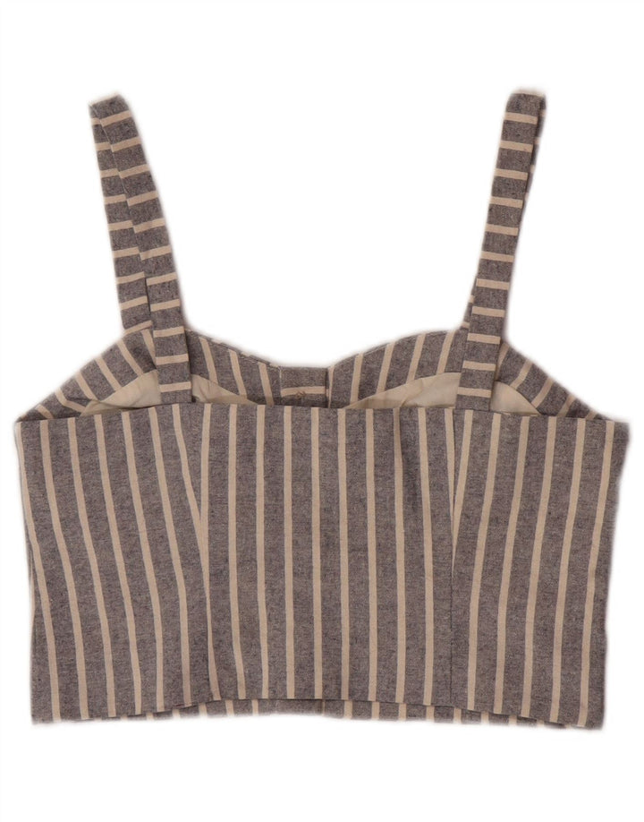 Top corto para mujer Topshop UK 10 Small Poliéster a rayas azules