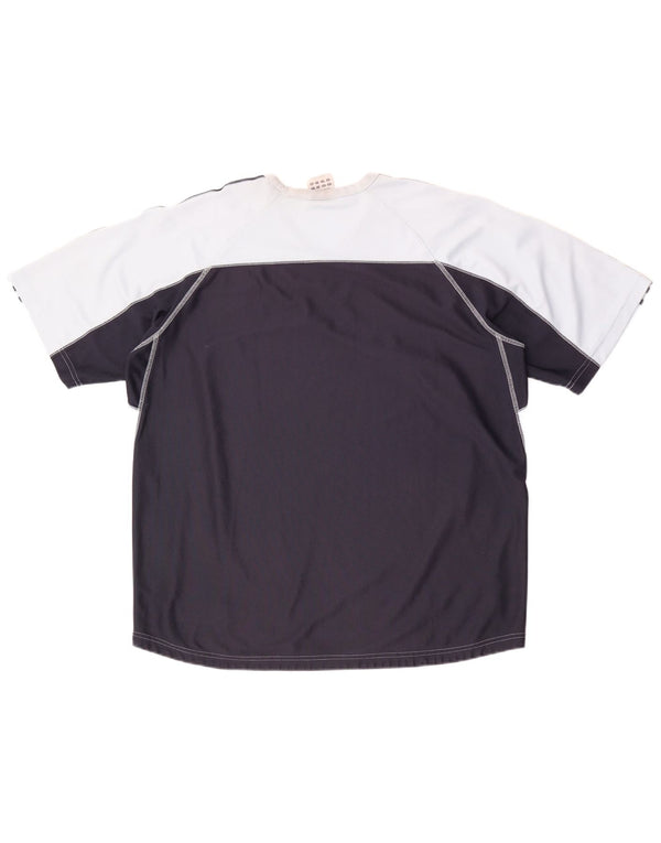Adidas Hombre Camiseta Top XL Azul Colorblock Poliéster