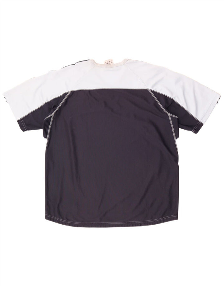 Adidas Hombre Camiseta Top XL Azul Colorblock Poliéster