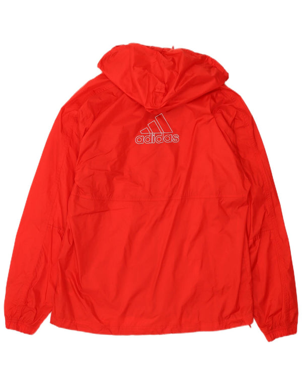 ADIDAS Chaqueta impermeable con capucha gráfica para hombre UK 36 Small Red Nylon