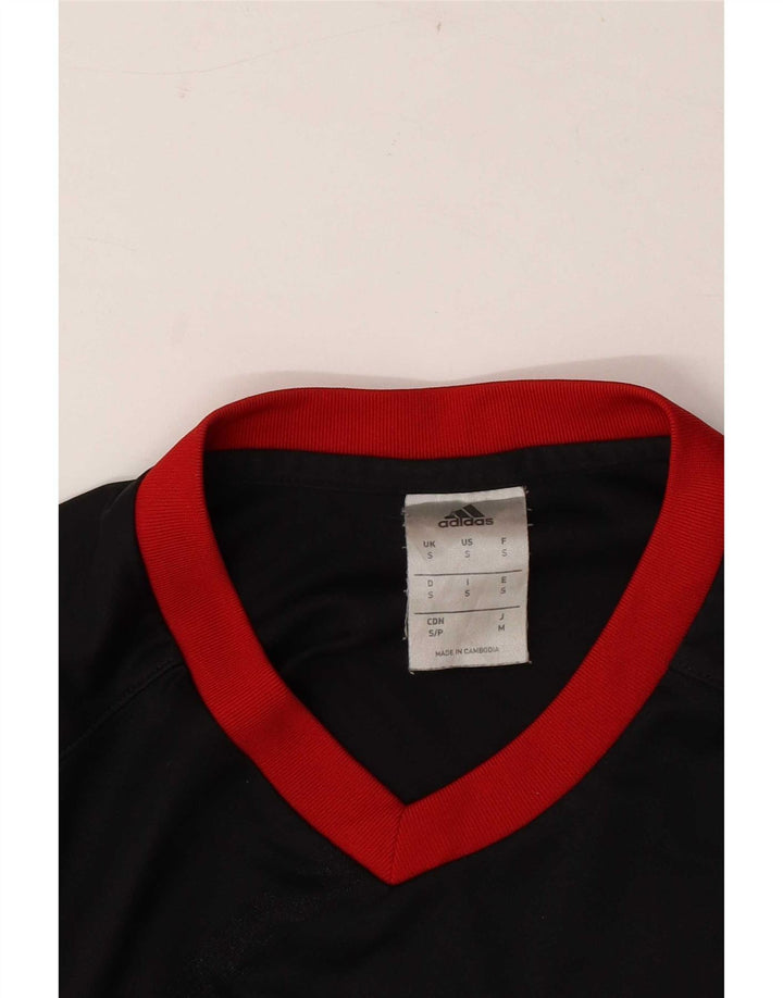 Adidas Mens Climalite Camiseta Top Pequeño Negro Rayas