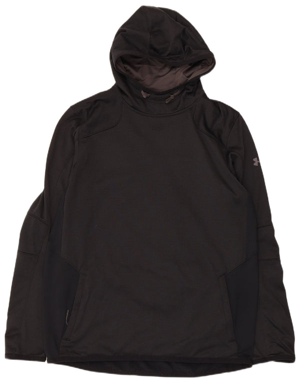 Under Armour Cold Gear Sudadera con capucha para hombre, talla grande, poliéster negro