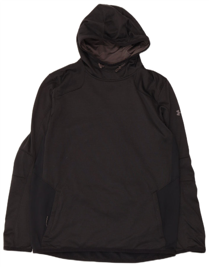 Under Armour Cold Gear Sudadera con capucha para hombre, talla grande, poliéster negro