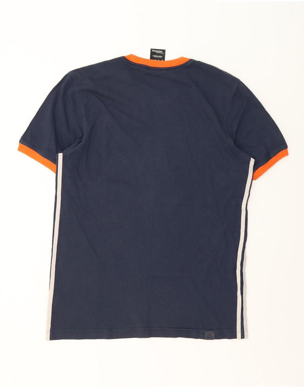 Adidas Camiseta Hombre Top UK 38/40 Medium Azul Marino Algodón