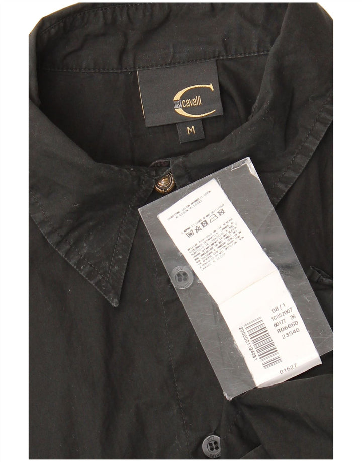 Just Cavalli Camisa para mujer Reino Unido 42 Mediano Algodón negro
