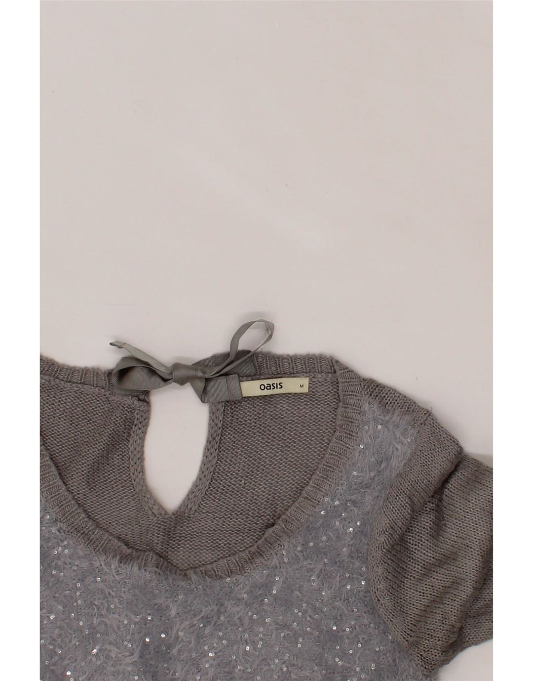 OASIS Womens Boat Neck Jumper Sweater UK 14 Medium Blue Colourblock Vintage Oasis and Second-Hand Oasis from Messina Hembry 