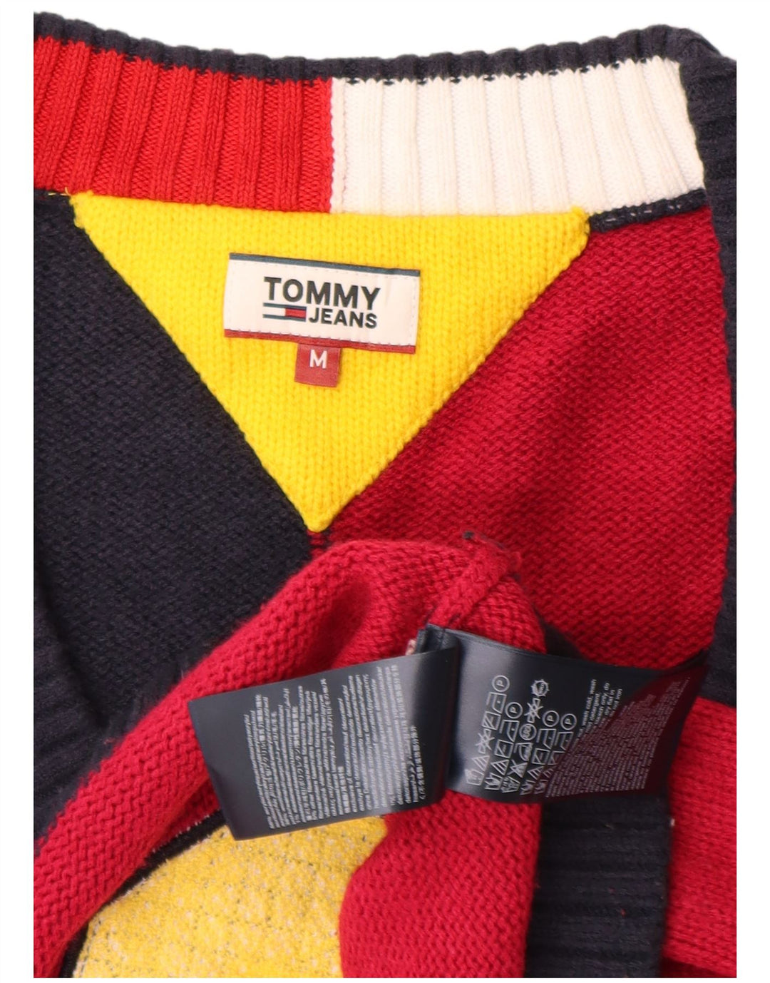 Tommy Hilfiger Suéter gráfico con cuello en V para mujer UK 40 Medium Multicolor