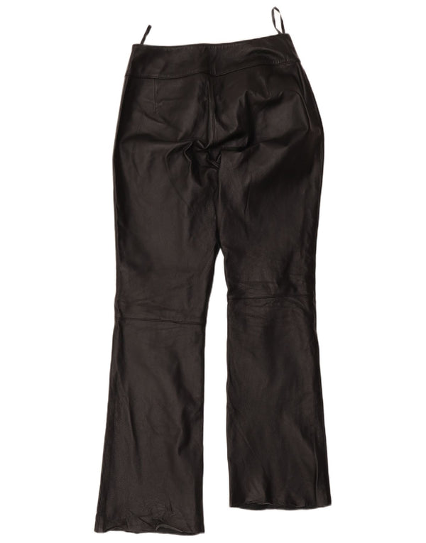 Yuppie Pantalones de cuero con corte de bota para mujer EU 40 Medium W32 L30 Black