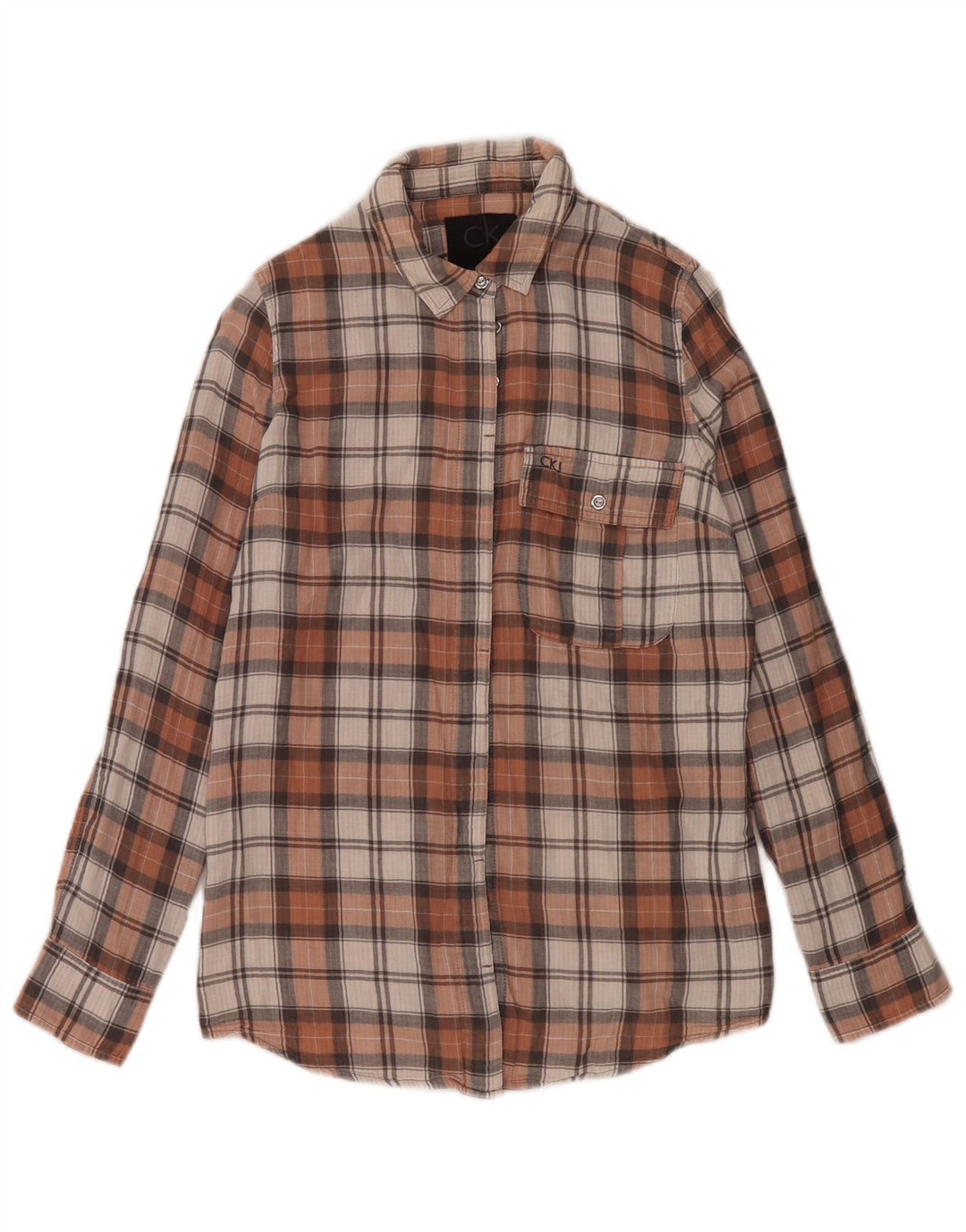 Calvin Klein Jeans Camisa para mujer UK 10 Small Multicolor Check Cotton