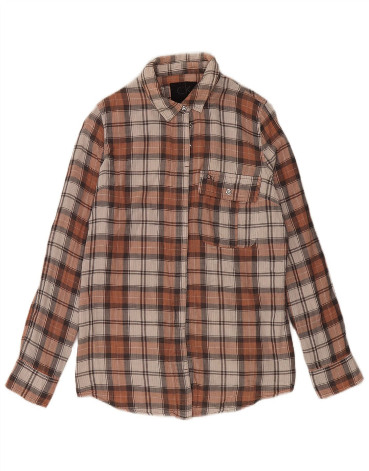 Calvin Klein Jeans Camisa para mujer UK 10 Small Multicolor Check Cotton