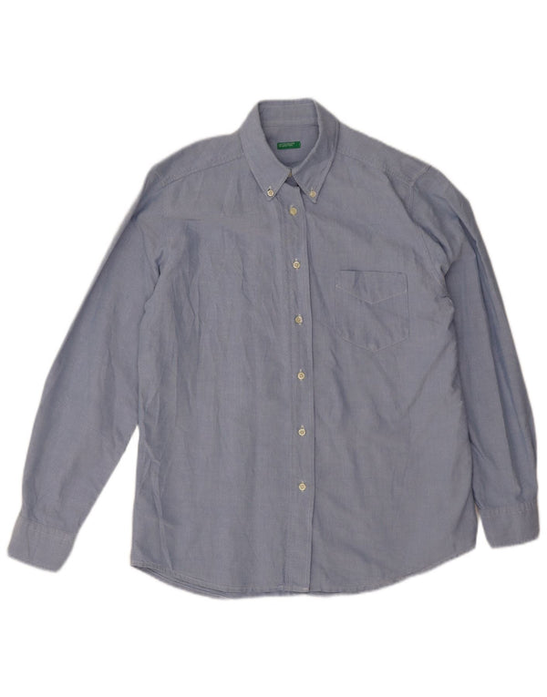 Camisa Benetton Mujer ES 40 XL Algodón Azul