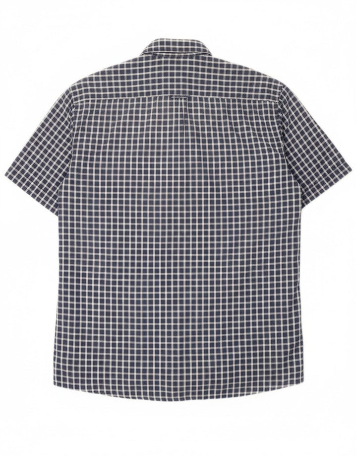 Asociación de Polo de EE. UU. Camisa Regular De Manga Corta Para Hombre Vichy Azul Marino Grande