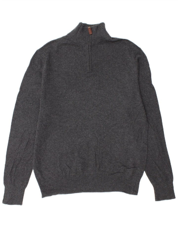 BONOBOS Jersey con cuello y cremallera para hombre de algodón gris medio
