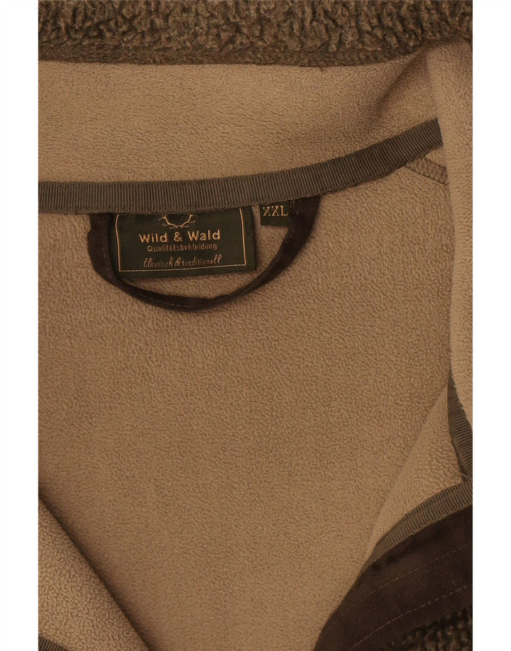 Vintage hombres chaqueta de lana Reino Unido 44 2XL caqui colorblock poliéster