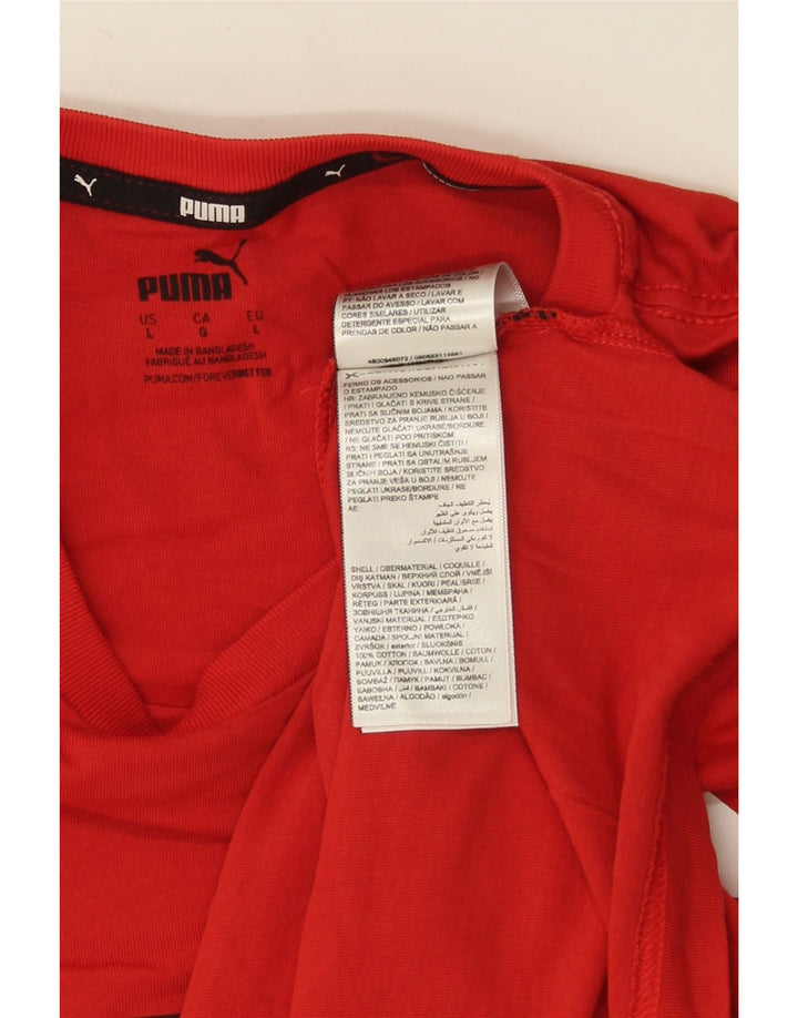 Puma - Camiseta gráfica para hombre, talla grande, algodón rojo