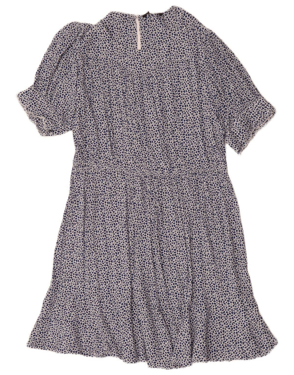 Marks & Spencer Vestido escalonado para mujer UK 40 XL Viscosa floral azul
