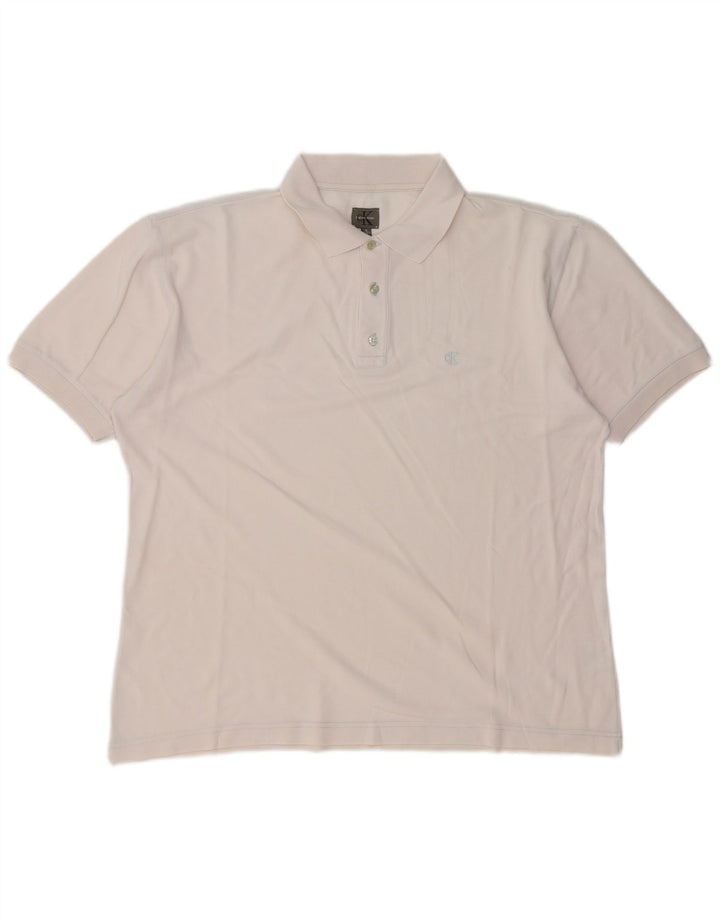 Polo Calvin Klein Hombre XL Algodón Blanco