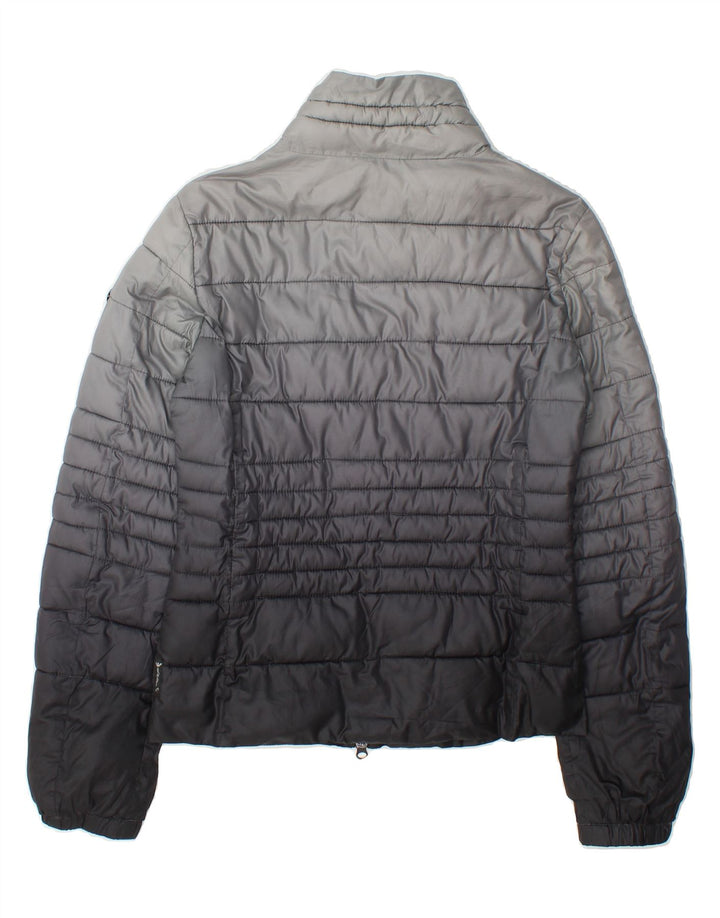 ARMANI JEANS Womens Padded Jacket EU 40 Medium Grey Colourblock Polyester Vintage Armani Jeans and Second-Hand Armani Jeans from Messina Hembry 