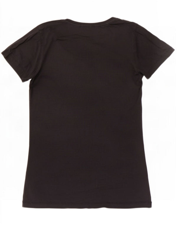 Diesel Mujer Camiseta Gráfica Top UK 8 Small Negro