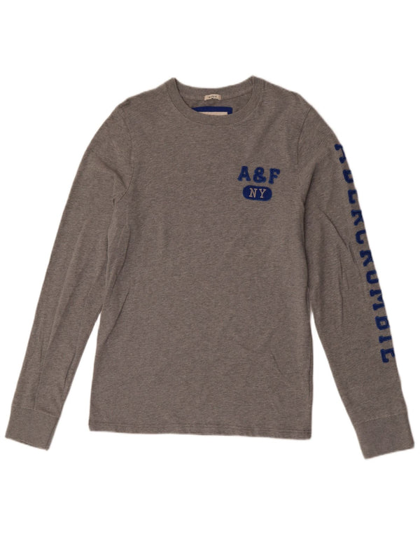 Abercrombie & Fitch Hombre Muscle Graphic Top Manga Larga XL Algodón Gris