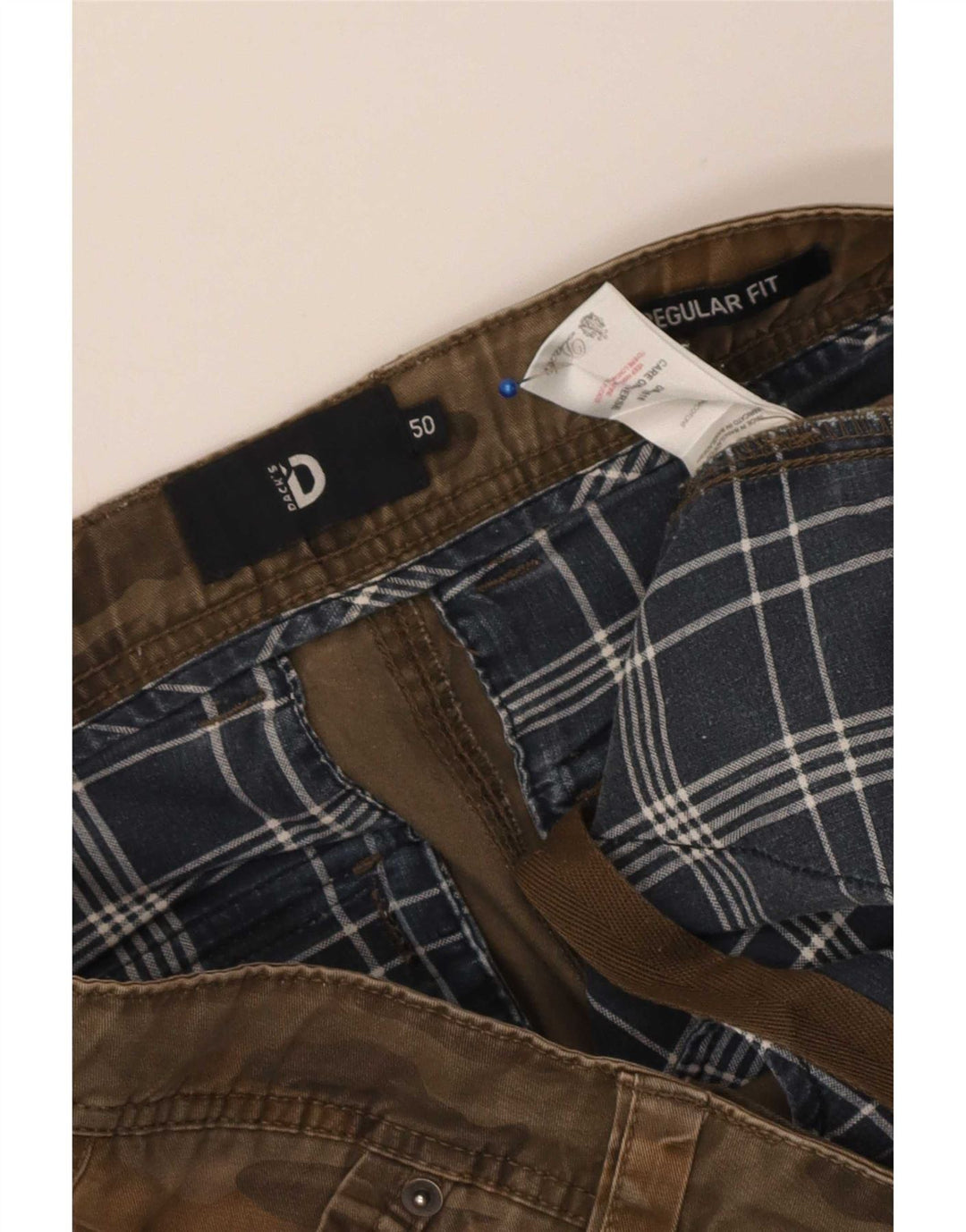 Dack's Pantalones cortos tipo cargo de ajuste regular para hombre IT 50 Large W36 Camuflaje marrón