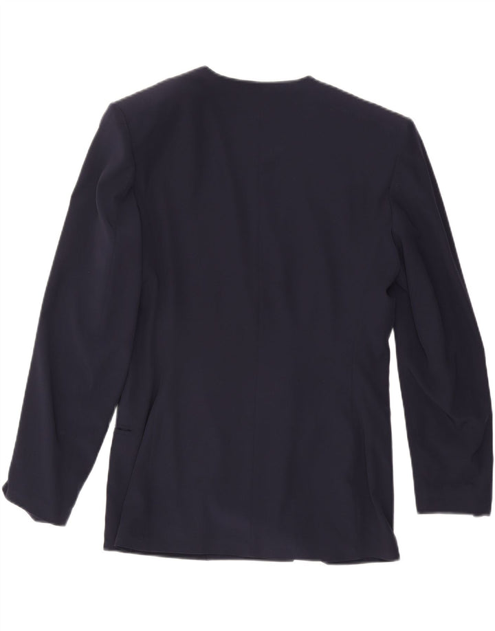 VINTAGE Chaqueta Blazer de Doble Pecho para Mujer IT 44 Azul Marino Medio