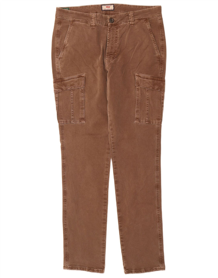Carrera Pantalones cargo delgados para hombre IT 48 Medium W33 L32 Algodón marrón