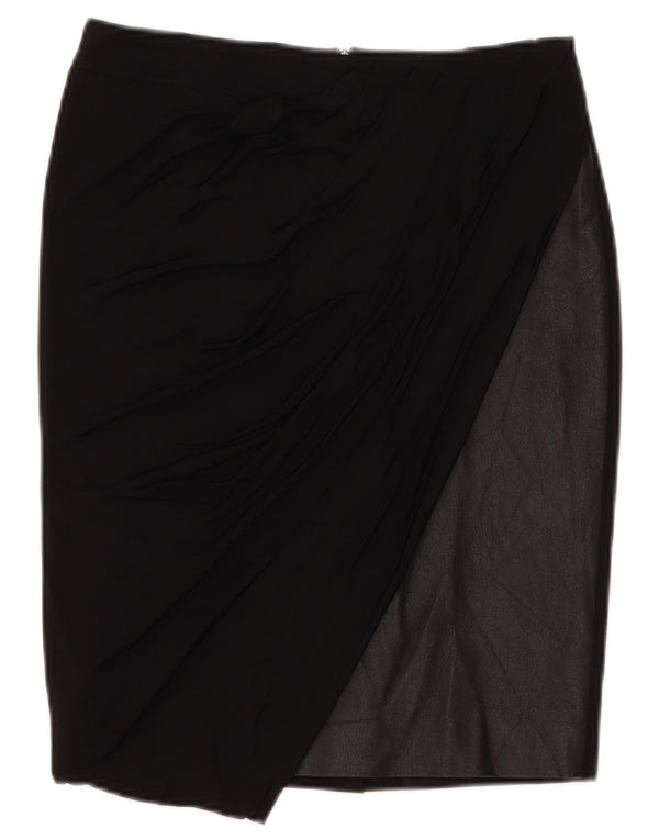 Karen Millen Falda lápiz para mujer UK 10 Small W28 Viscosa negra con bloques de color