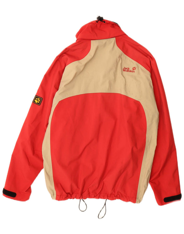 Jack Wolfskin Chaqueta impermeable holgada para mujer UK 40 Medium Red Colourblock