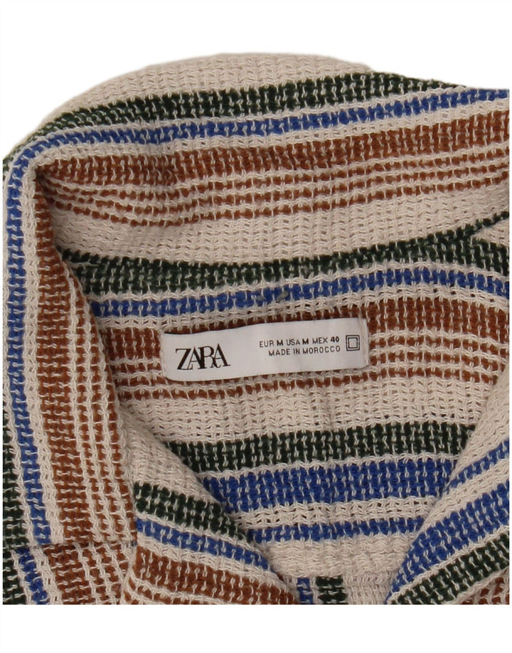 Zara Hombre Camisa Manga Corta Manga Corta Mediana Rayas Multicolor