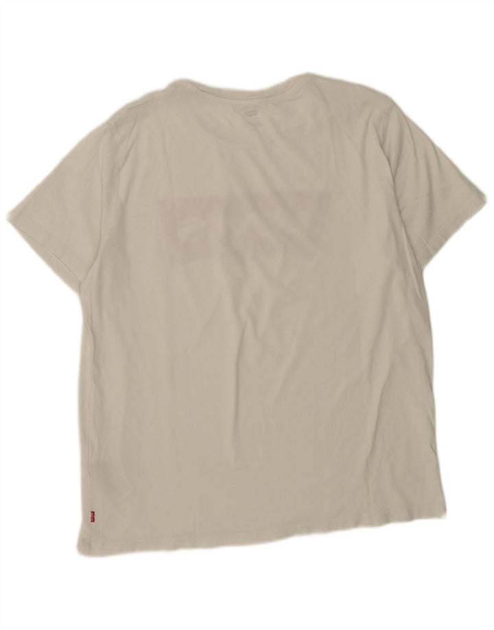 Levi's Camiseta gráfica para hombre Top grande de algodón blanco