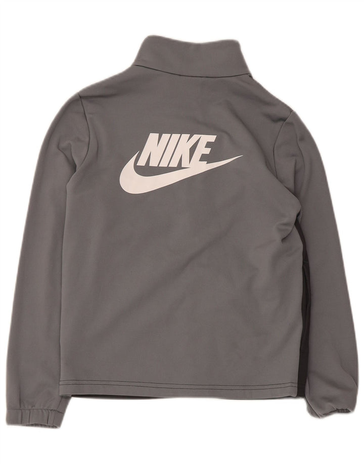 Nike - Chaqueta de chándal con gráfico para niños, 10-11 años, color gris medio