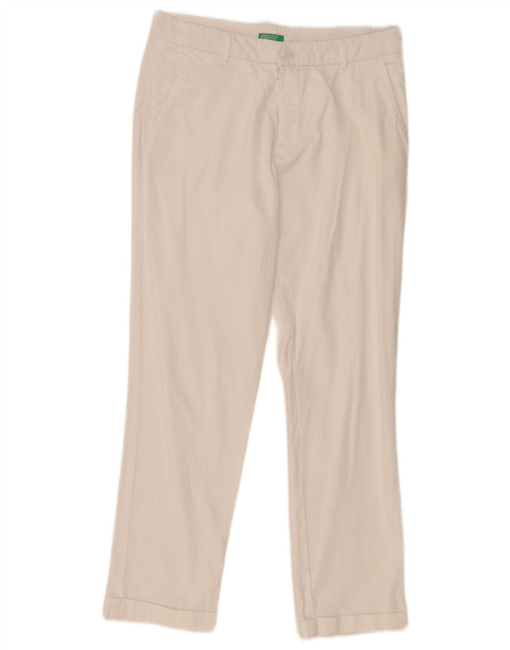 Benetton Pantalón Chino Slim W29 L26 Blanco