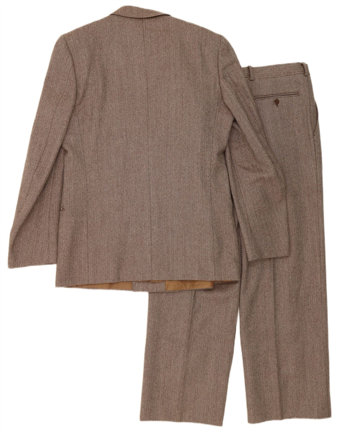 Cantarelli Conjunto de 2 piezas para hombre IT 50 Large W31 L27 Brown Herringbone