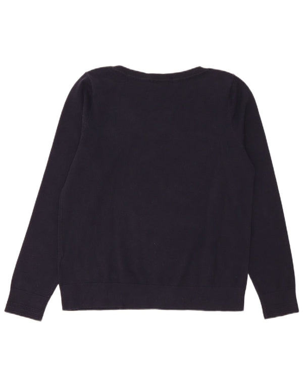 Tommy Hilfiger Suéter tipo jersey con cuello barco para mujer UK 40 Grande Algodón azul marino