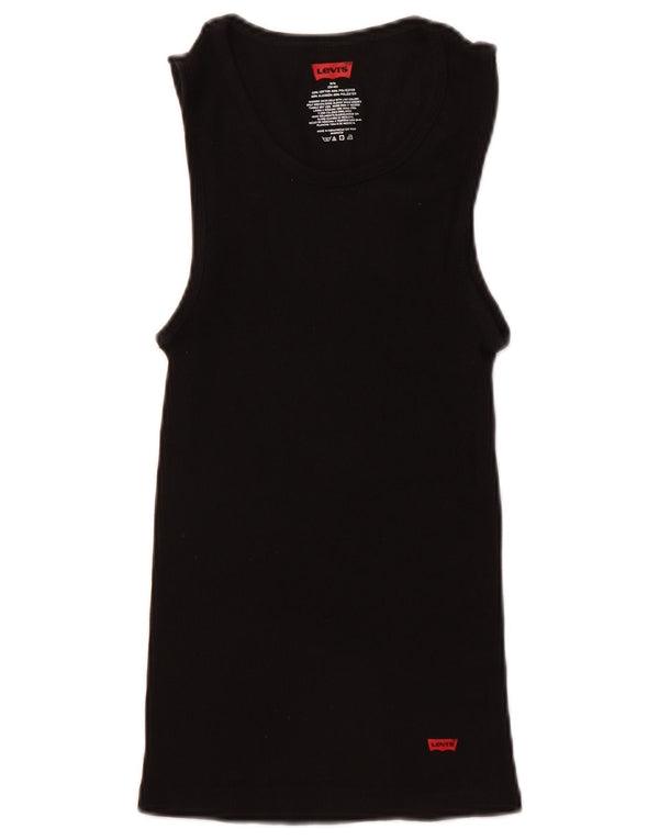 LEVI'S Camiseta sin mangas para hombre UK 38/40 Mediano Negro Algodón