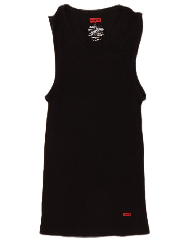 LEVI'S Camiseta sin mangas para hombre UK 38/40 Mediano Negro Algodón