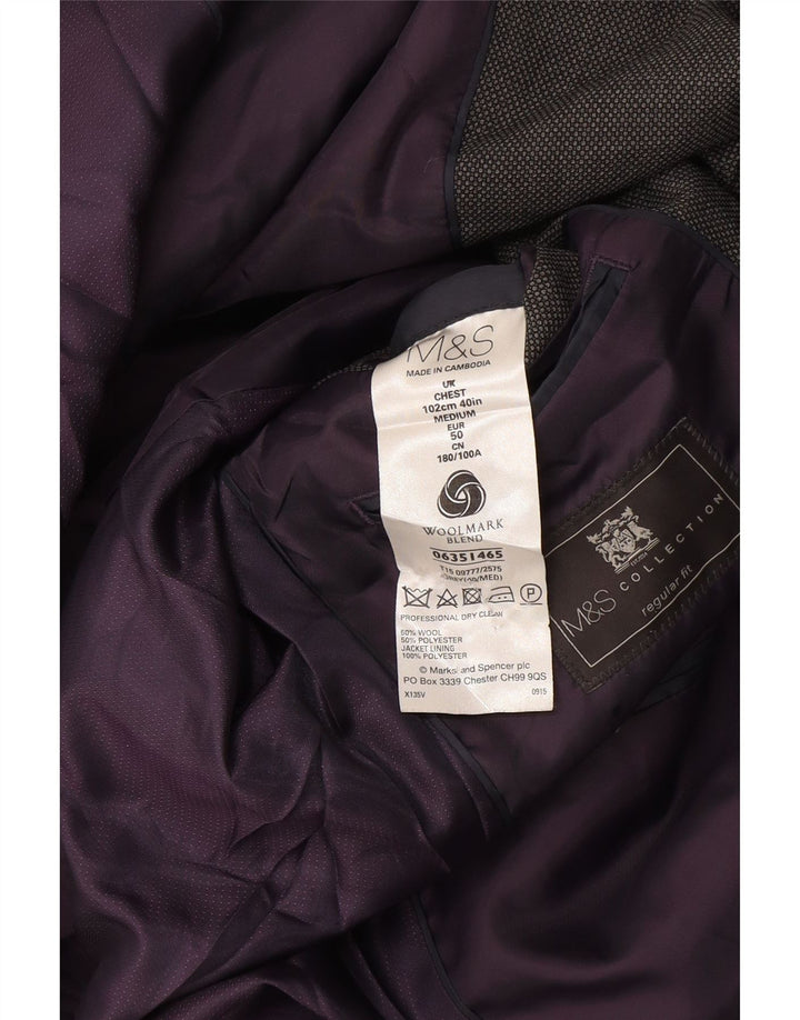 Marks & Spencer Chaqueta tipo blazer de corte regular con 2 botones para hombre UK 38 Gris medio