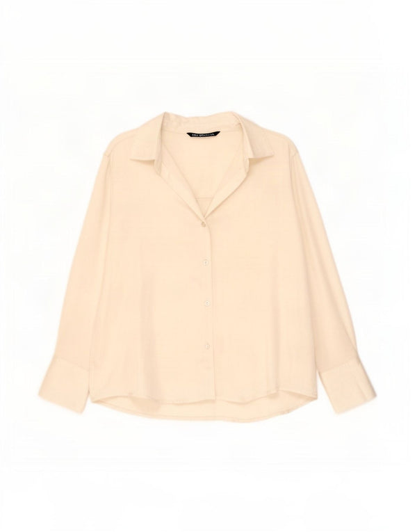 Zara Mujer Camisa UK 46 Grande Off White