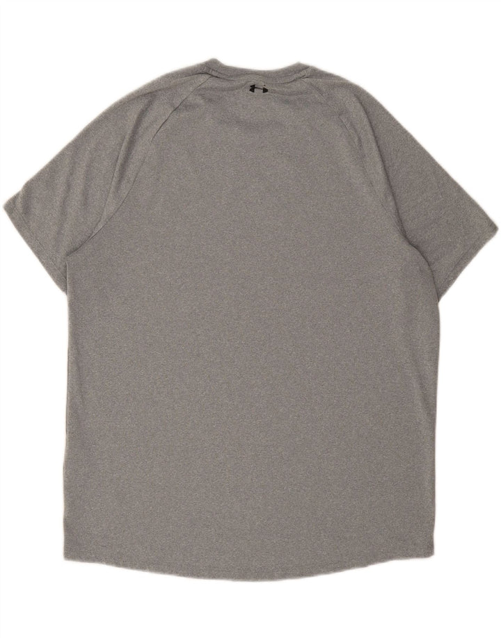 UNDER ARMOUR Mens Heat Gear T-Shirt Top Medium Grey Polyester