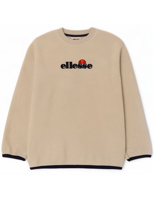 Ellesse Hombre Graphic Fleece Jumper Small Beige Poliéster