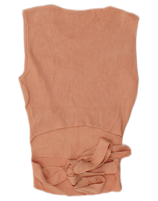 Zara Blusa Corta Sin Mangas para Mujer UK 42 Viscosa Rosa Mediana