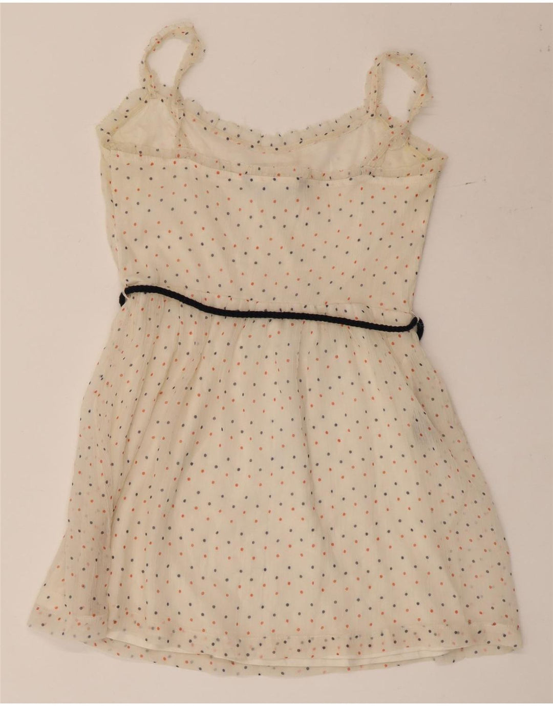 ZARA Mujer Vestido Corto De Verano ES 42 Medio Beige Manchado